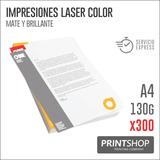 Impresiones Bajadas Laser Color A4 130g X300 Unidades