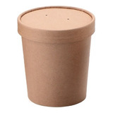 Pote Kraft 16 Oz / 470 Ml Y Tapa Kraft (x50) Envase Delivery