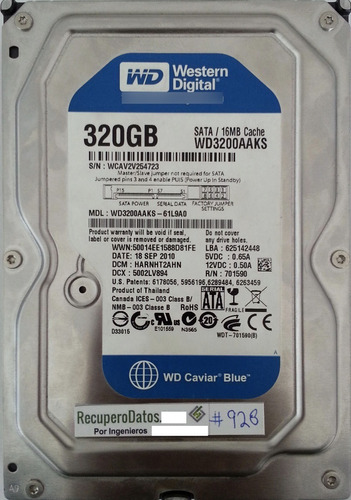 Western Digital Wd3200aaks-61l9a0 320gb -1623 Recuperodatos