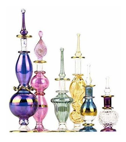 Botellas Egipcias Decorativas P/perfume-aceites 5-12cm (6u) 