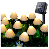 Serie Solar Decorativa Hongos Magicos Blanco Calido Jardin