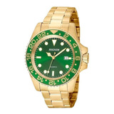 Relogio Magnum Masculino Dourado Calendario Verde + Carteira Cor Da Correia Branco Cor Do Fundo Preto