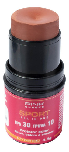 Pink Cheeks Maquiagem Esportiva Blush 3 Em 1 Com Proteção Solar Soft Peach