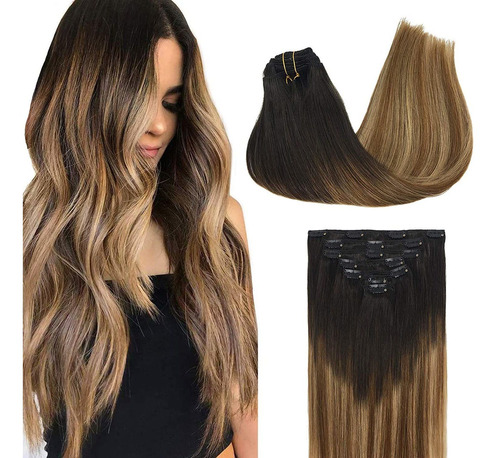 Extensiones De Cabello 100% Real 18in 120gr Balayage Marrón