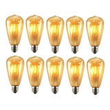 Pack X10 Ampolletas Filamento Led Edison 8w Retro Vintage