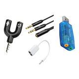 Pack Conectores Audio Adp U Cable Mic Audif Tarjeta 5.1 Usb