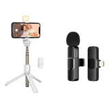 Tripode Palo Selfie Bluetooth + Microfono Inalambrico iPhone