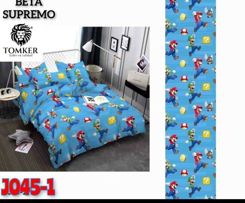 Juego De Sábana Cama Doble O Sencilla Mario Bross