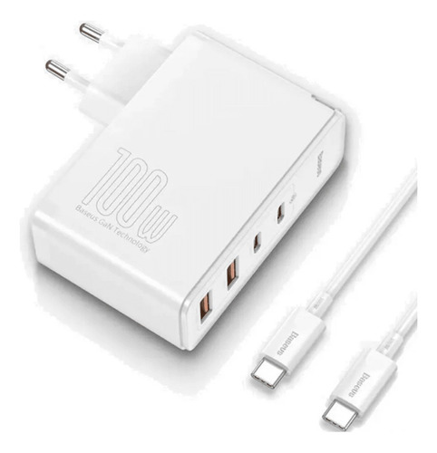 Cargador 4 Puertos Usb + Usb-c 100w + Cable 100w Baseus