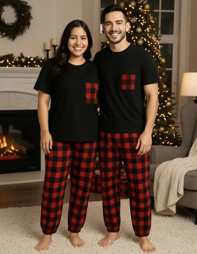 Duo Pijama Para Parejas De Franela | Meses sin interés