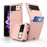 Funda Para Samsung Galaxy Z Flip 3 -rosa C/ Tarjetero