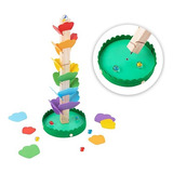 Carrera Bolitas Juego Montessori Madera Circuito Didáctico Color Multicolor