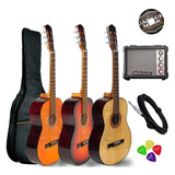 Guitarra Electro Criolla Funda Acolchada Amplificador 5w Cd