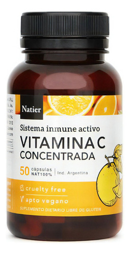 Vitamina C Concentrada | Natier | Antioxidante | X50cáps Sabor Original