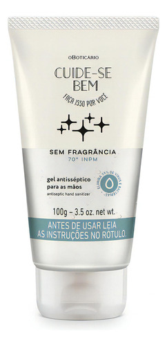 Gel Antisséptico 70º Inpm Sem Fragrância Cuide-se Bem 100g Fragrância Neutra