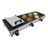 Chapa 90x30cm Para Fazer Lanches Com Prensa Industrial