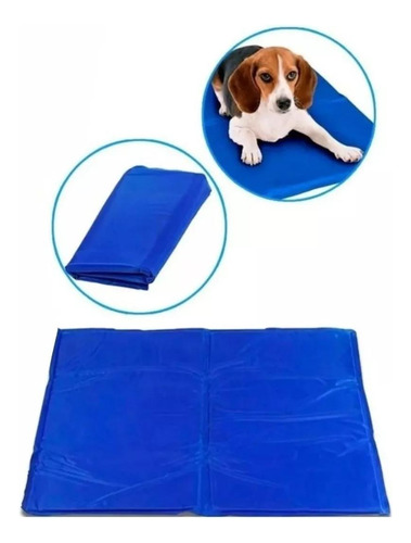 Tapete Gelado Refrescante Tamanho Médio Azul Cão Pet 