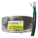 Cable Uso Rudo 3x12 100% Cobre Argos Rollo 60m
