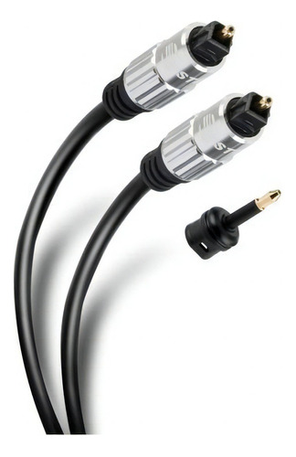 Cable Audio De 1 Optico Macho A 1 Óptico Macho Steren 299-400 Negro De 2m