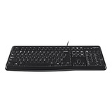 K120 Teclado Ergonómico De Escritorio Con Cable Usb Negro Ne