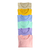 Playeras 4 Pz Colores Basic Algodón Ajuste Suave Fresco 