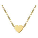 Collar Acero Inoxidable Color Dorado Corazón Mujer