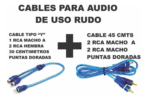 Paquete Cable Para Audio Uso Rudo Rca Tipo Y +cable 45 Cm