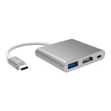 Adaptador 3 Puertos Tipo C Hdmi Usb 3.0 Usb 3.1 