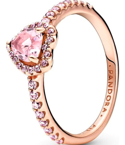 Anillo Pandora Corazón Elevado Brillante Rosa + Kit D Regalo