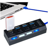 Hub Usb 3.0 5gbps Multipuerto 4 En 1 Multicontacto Pc Laptop