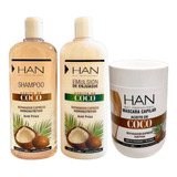 Han Shampoo + Acondicionador + Mascara Aceite De Coco 500 Ml