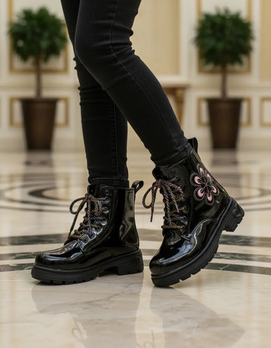 Bota Botita Moderna Arcoiris Moderna Niña Princesa Flores