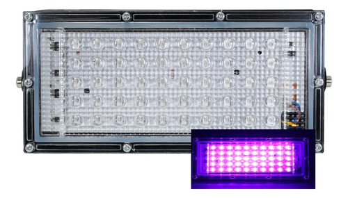 Reflector Luz Led Negro 50w Interior Exterior Super Brillant