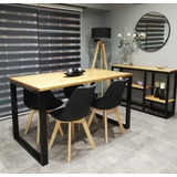 Mesa Comedor, Mueble Industrial 200x100 Alamo Macizo.