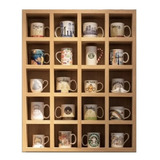 Repisa Organizador Pared Madera 20 Tazas Chicas 13 X 13 X 10