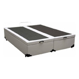 Cama Box Baú Queen Bipartido Sintético Branco