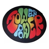 Flower Power Fondo Negro Slipmat Paño Para Bandejas Latex