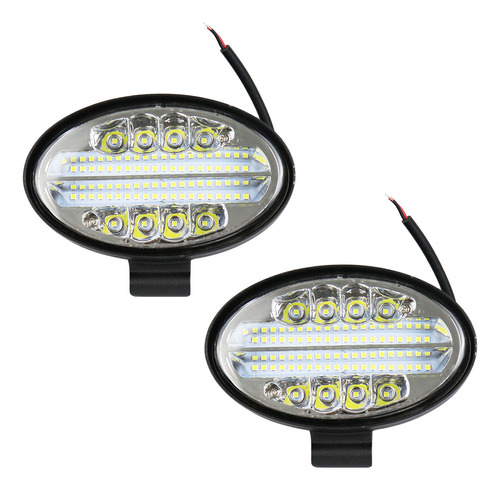 Par Farolete Led Oval 144w Milha Universal 2 Focos 12v 24v