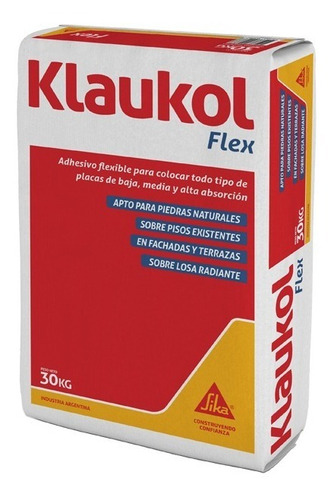 Pegamento Klaukol Flex Bolsa 30kg Losa Radiante Piso S/piso