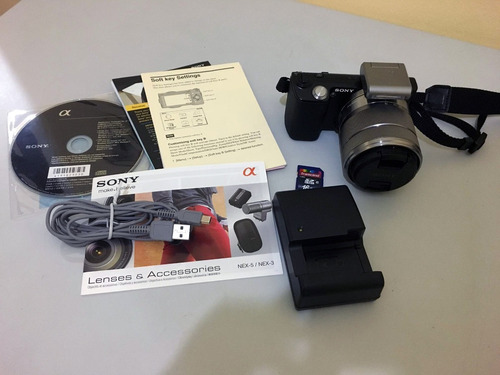 Câmera Sony Alpha Nex 5 14.2mpx Replex Completa