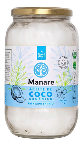 Aceite De Coco Orgánico 1 Lt - Manare