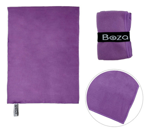 Toalla Microfibra Natacion Gym Playa Boza Mediana 100x60 Cm Color Violeta Color