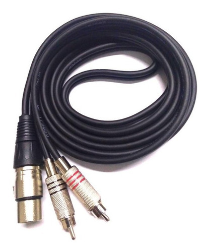  Cabo Xlr Femea 2 Rca Macho 5 Metros