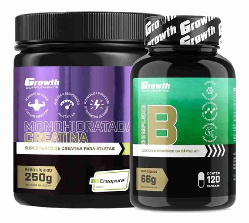 Creatina 250g Creapure + Complexo B 120 Caps Original Growth