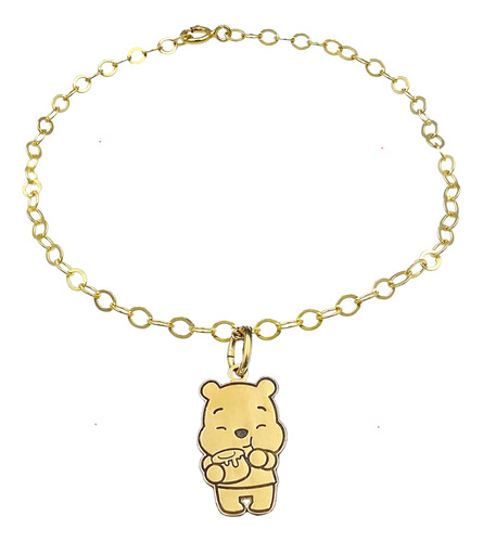 Pulsera Winnie Pooh Baño Baño Oro 24k Plata 925