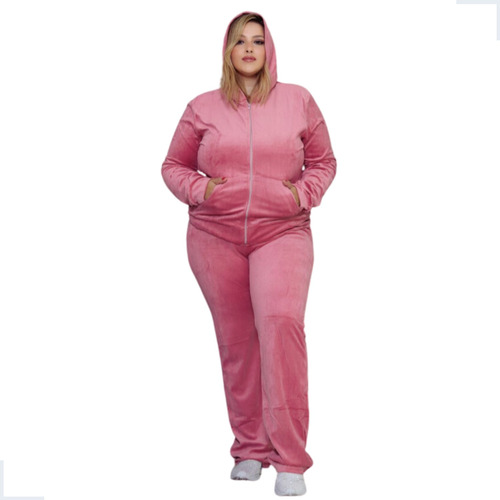 Abrigo Feminino Plush Plus Size Veludo Agasalho De Frio