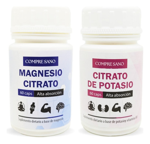 Citrato De Magnesio Caps + Citrato De Potasio Caps. Promo