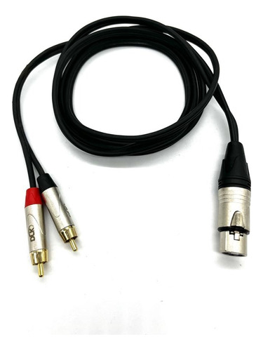 Cabo 0,50mm Y De Áudio 1 Xlr Fêmea Para 2 Rca Macho 5m