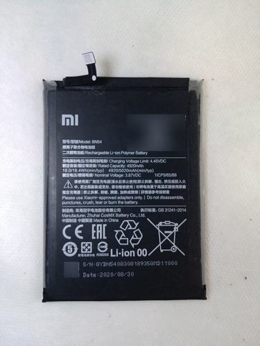 Bateria Bn54 Xiaomi Redmi Note 9, Redmi 9 E Redmi 10x