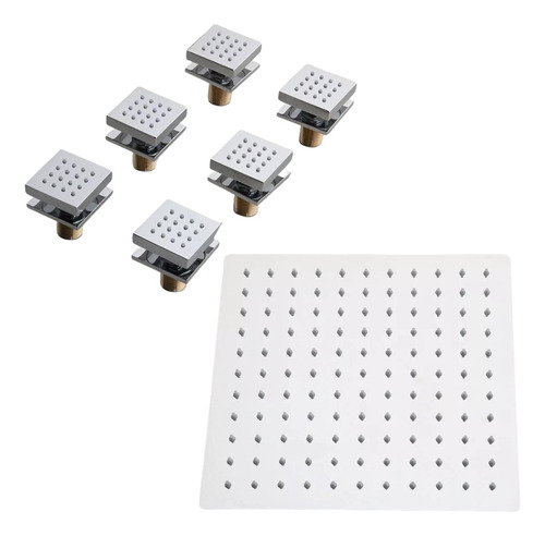 Set De Regadera Led De 10 Pulgadas E Hidrojets De Techo/pare